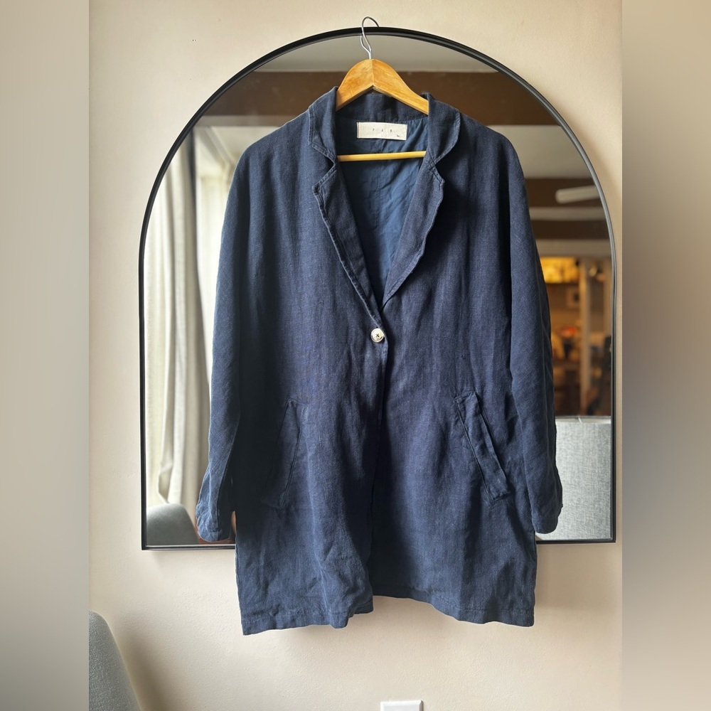 Linenfox Dark Blue Women's Blazer